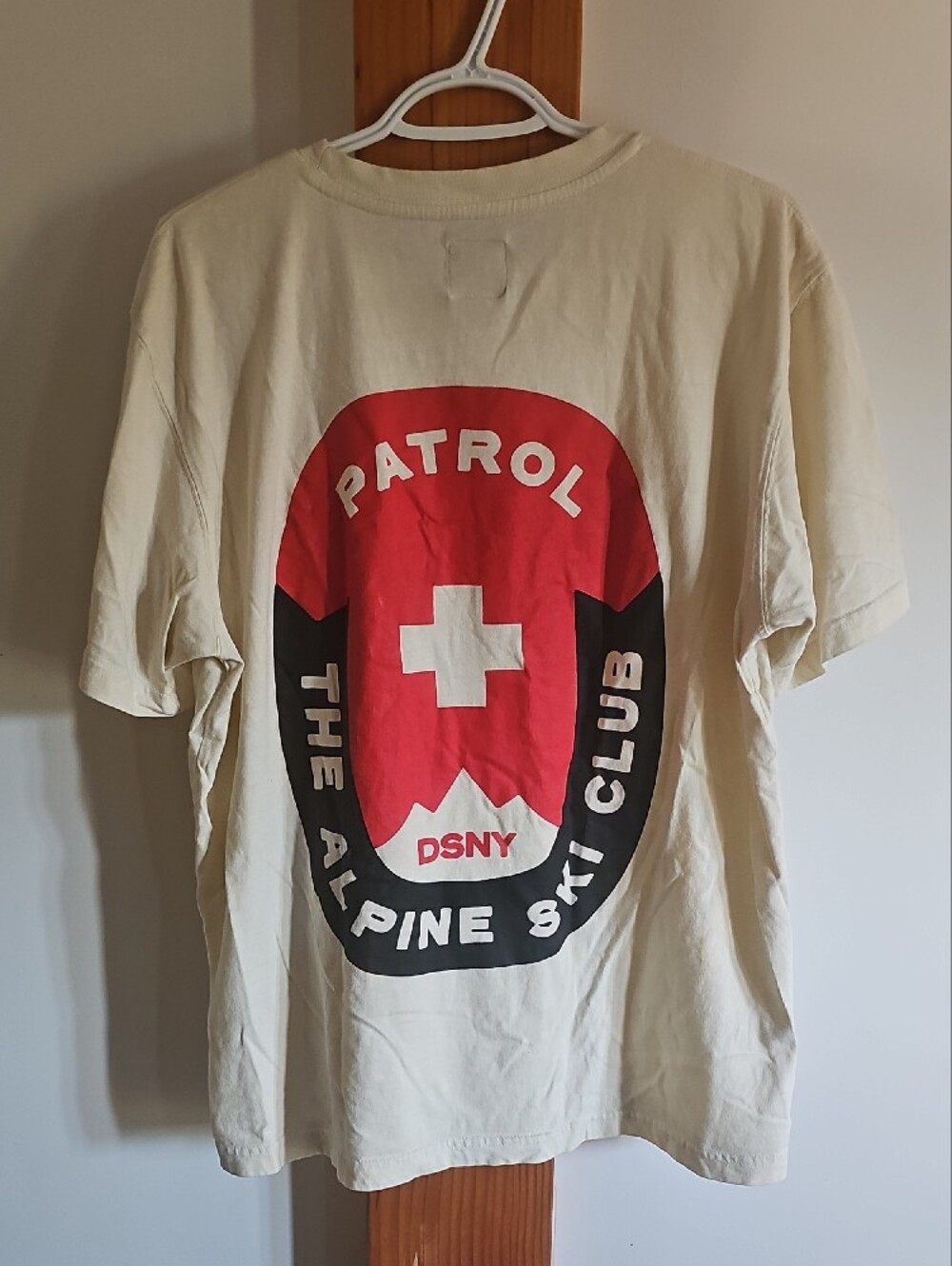 Men's Organic Cotton Tee with Red Cross Accent